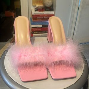 Pink Feather heels